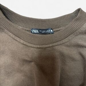 Zara Women's Brown and Grey Sweatshirt